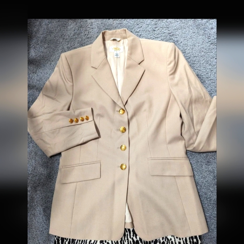 Talbots Beige Blazer with Gold Buttons